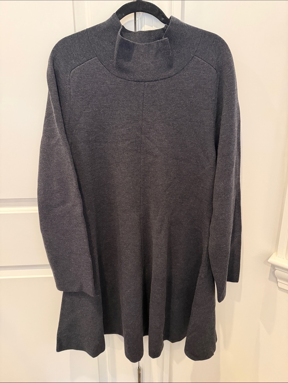 Banana Republic Charcoal Long-Sleeve Mock Neck Wool Knit Dress Size XL NWT